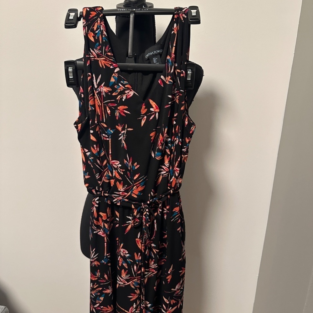 *CYNTHIA ROWLEY* Black x Orange Sleeveless Jumpsuit Size Large